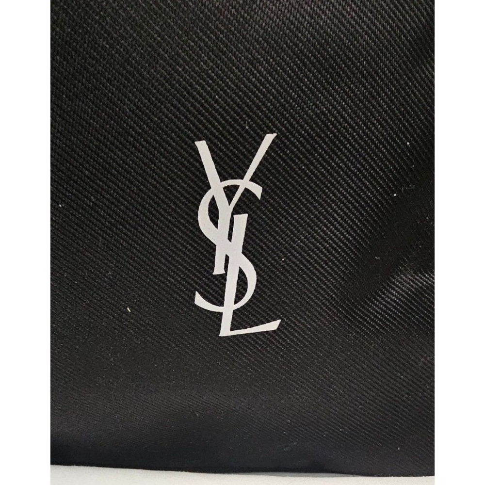 Yves Saint Laurent Beaute Black Canvas Tote Bag YSL Logo Travel Duffle Bag Large - Picture 3 of 6